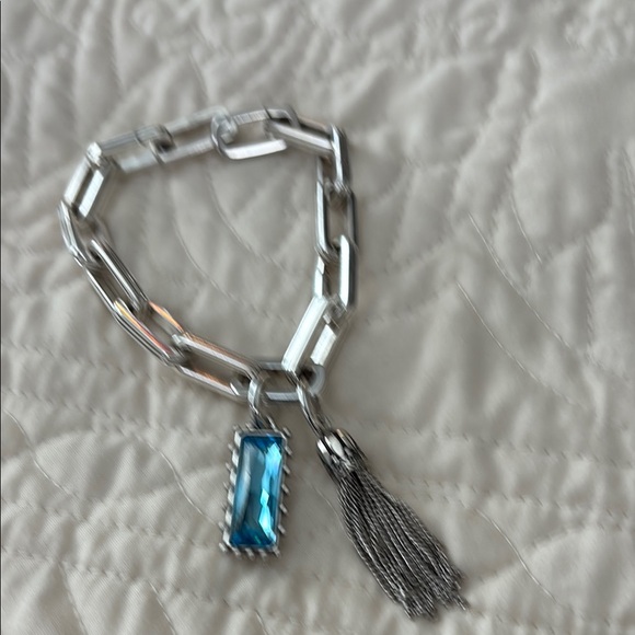 BRAND NEW BRIGHTON Silver Chain Bracelet with Blue Gem - Picture 4 of 6